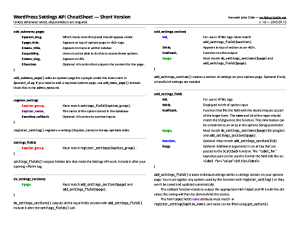 WordPress Settings API Cheat Sheet – Up Past Midnight