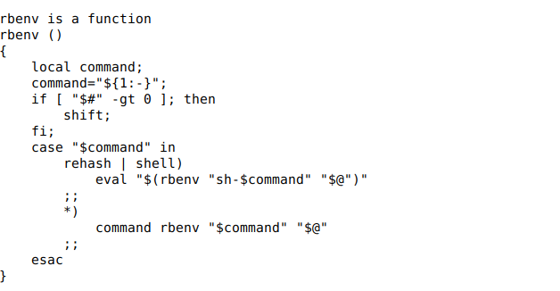 rbenv is a function