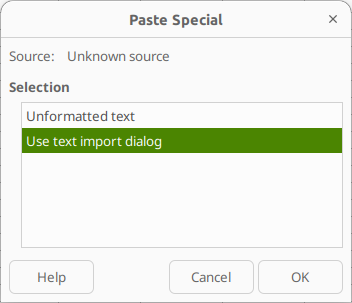 "use text import dialog" option in LibreOffice Calc